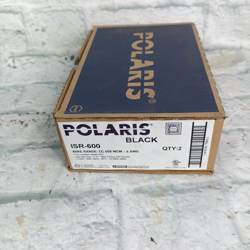 Polaris ISR-600 Black Insulated Multi-Tap Connector 600 MCM-6 AWG 600V Qty 2 NIB